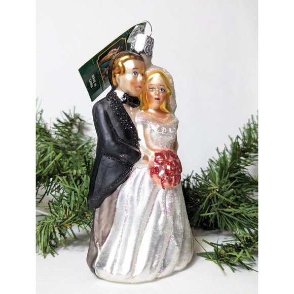 Bridal Couple Retired Old World Christmas Ornament - Picture 4 of 6